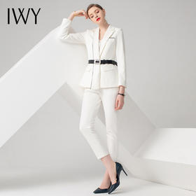 IWY/白色长袖西装长裤套装CP10328