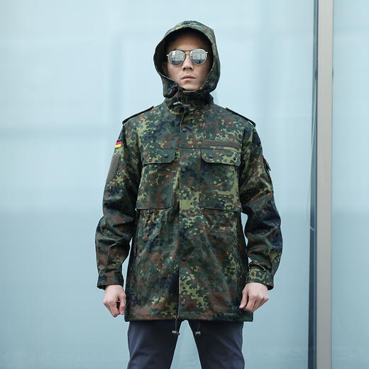 德国公发德斑丛林迷彩parka防风大衣