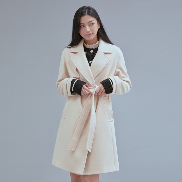 韩国MIXXO冬季短款加厚风衣腰带外套淑女JPY带授权招加盟代理