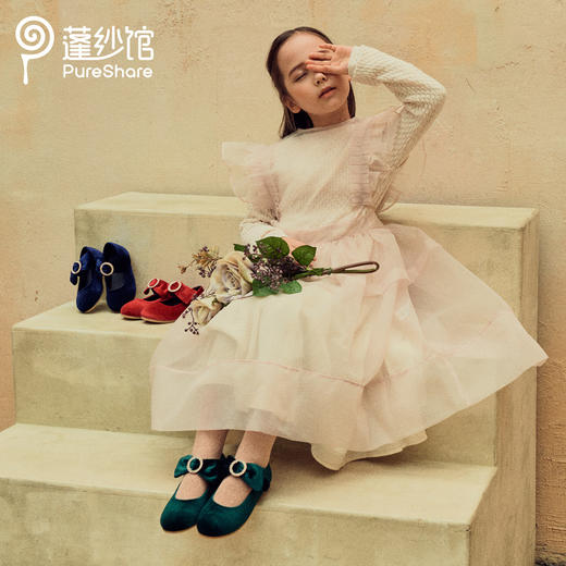 非质量问题不退换哦~pureshare 女童平底鞋新款秋冬丝绒面玛丽珍可爱舞蹈鞋单鞋-绒面玛丽珍单鞋 商品图2