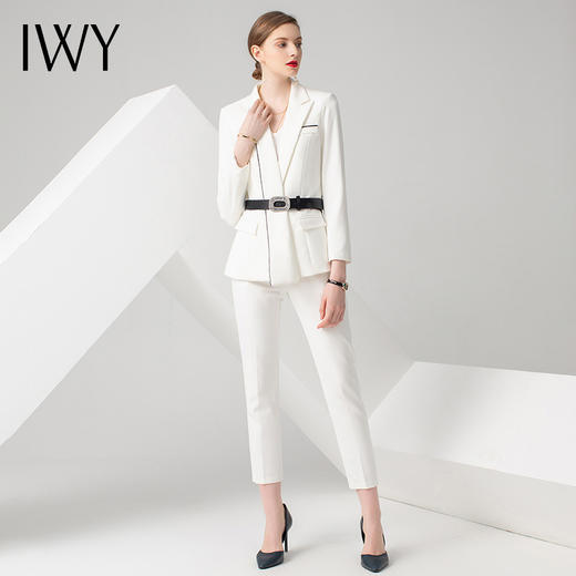 IWY/白色长袖西装长裤套装CP10328 商品图5