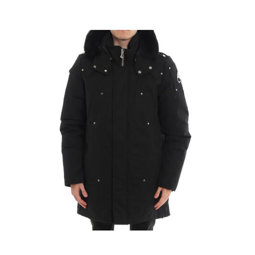 MOOSE KNUCKLES 男士金属驼鹿指关节徽标绗缝连帽羽绒服 黑色 MK4661MP 291 商品图0