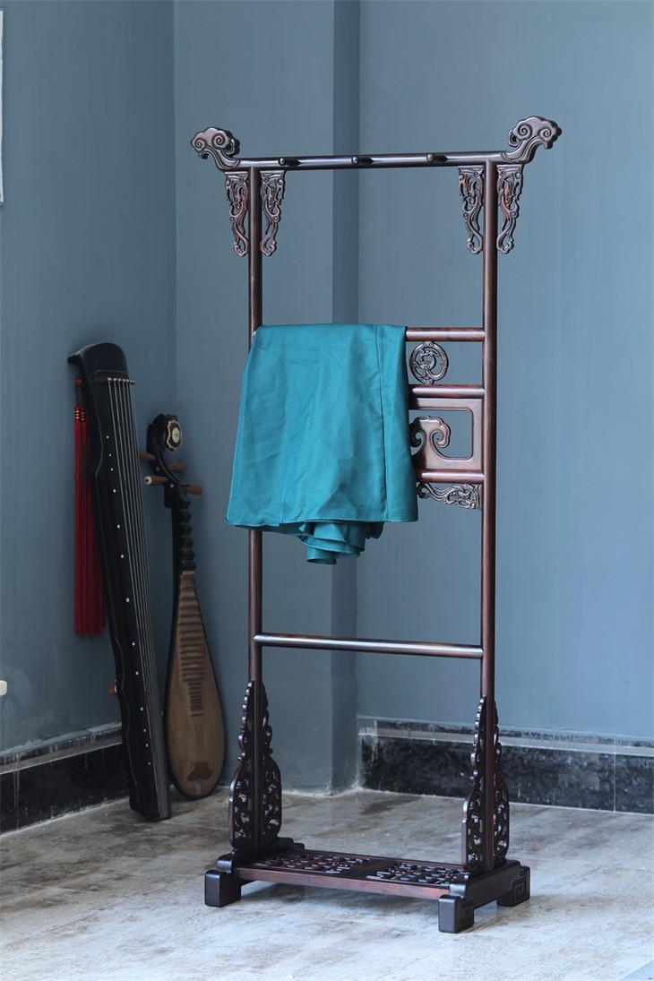 大红酸枝螭龙纹如意灵芝纹衣架运费到付