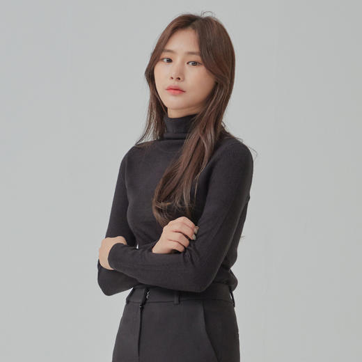 韩国MIXXO简约百搭高领基础款毛衣纯色JPY带授权招加盟代理 商品图1