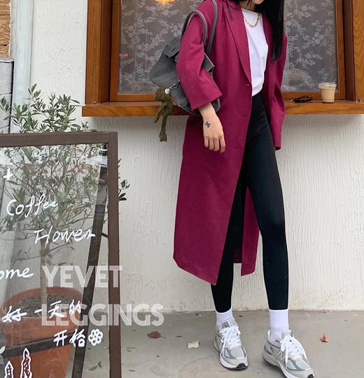 百搭美腿 显高10cm」YEVET鲨皮纹路小脚百搭皮裤 瘦腿塑形 3D提臀 贴身不掉档 防水透气裤子 保暖 厚薄 拉升大长腿打底裤 商品图3