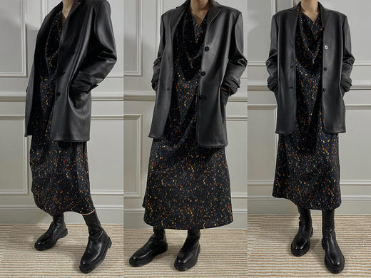 HIDEMI黑色小羊皮廓形西装 商品图10