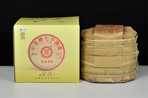 中粮-中茶(熟饼)2021年臻品黄印357克 /云南干仓直发 商品图4