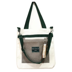 南师文创：单肩手拎撞色帆布袋