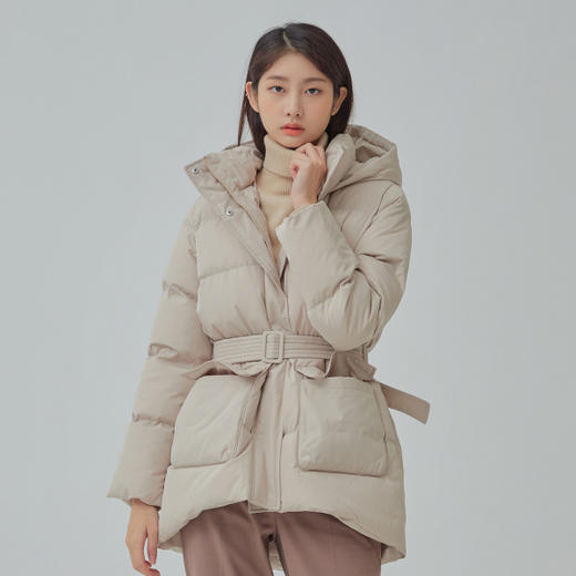 韩国mixxo冬季overfit系腰带短款羽绒服