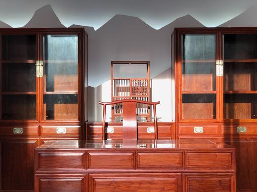 红桥红  家具严选  缅甸花梨（大果紫檀）  【书房六件套】 商品图1