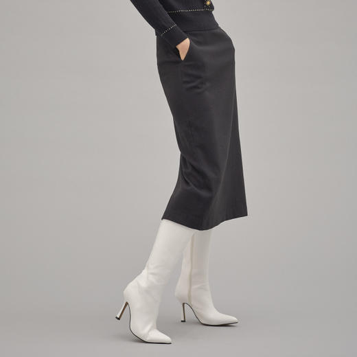 韩国MIXXO秋冬百搭格子纯色A字形长裙JPY带授权招加盟代理 商品图4