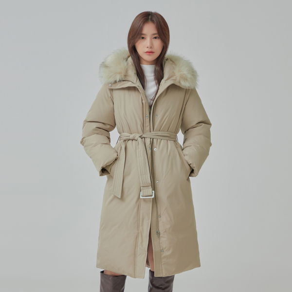 韩国MIXXO冬季时尚人造毛皮中长款羽绒服JPY带授权招加盟代理