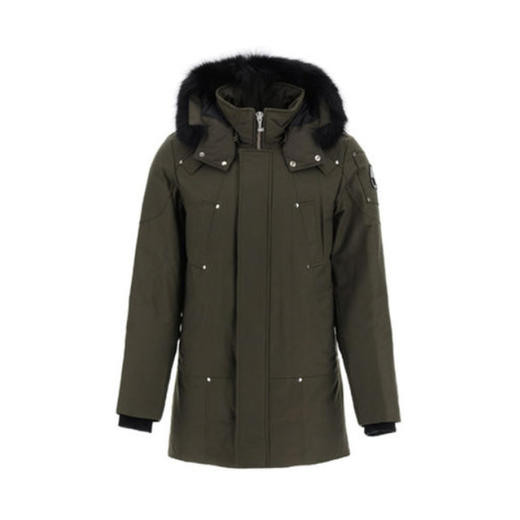 MOOSE KNUCKLES 男士金属驼鹿指关节徽标绗缝连帽羽绒服 军绿色 MK4661MP 775 商品图0