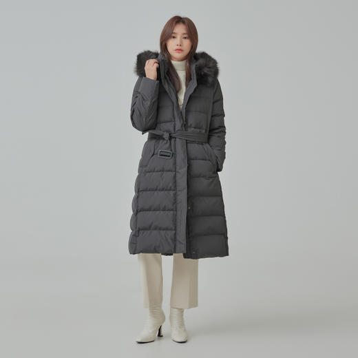 韩国MIXXO冬季人造皮草风帽腰带羽绒服JPY带授权招加盟代理 商品图3