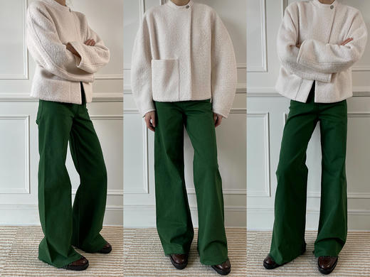 HIDEMI廓形一粒扣圈圈羊毛短款大衣/外套 商品图2