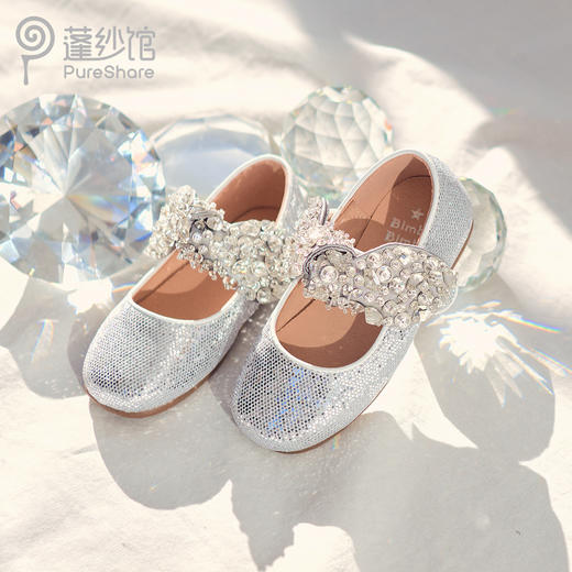 pureshare 女童单鞋新款秋冬蝴蝶结可爱气质软底儿童公主鞋-蝴蝶结公主鞋 商品图3