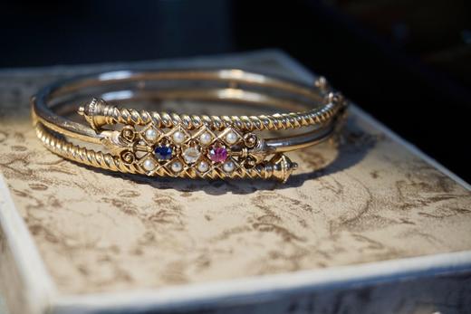 古董15k金钻石手镯ofrantiques英国古董