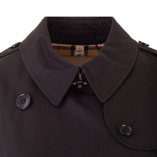 BURBERRY 巴宝莉 女士肯辛顿版型 – 中长款 Heritage Trench 束腰风衣 黑色 8027934 A1189 商品图2