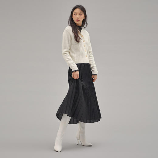 韩国MIXXO百搭经典A字百褶长裙纯色秋冬JPY带授权招加盟代理 商品图0