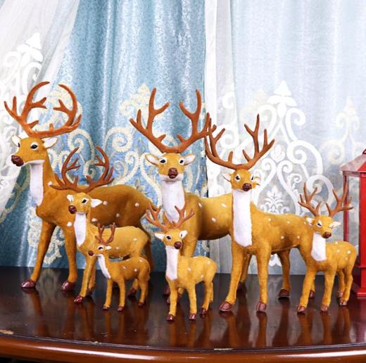 *圣诞麋鹿绒毛仿真鹿梅花小鹿圣诞树装饰品 橱窗场景布置道具 商品图2
