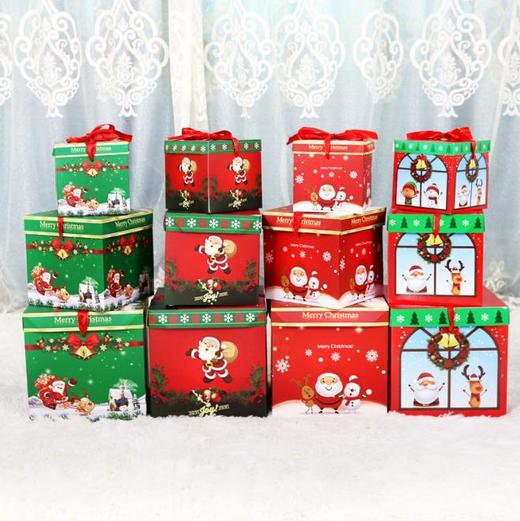 *圣诞礼盒纸质礼物盒圣诞节礼品包装盒圣诞树装饰礼盒堆头橱窗摆件 商品图1