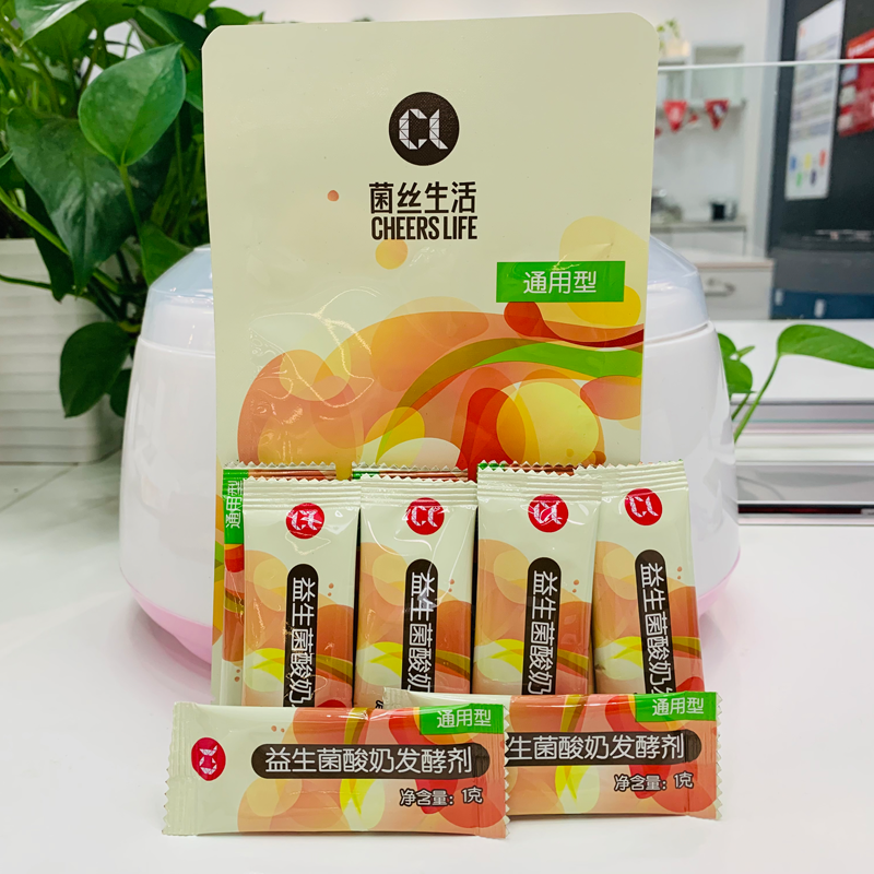 菌丝生活通用型酸奶发酵剂*4包+酸奶机（304不锈钢内胆）