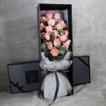 挚爱此生----19支玫瑰黑色礼盒十二选一 商品图7