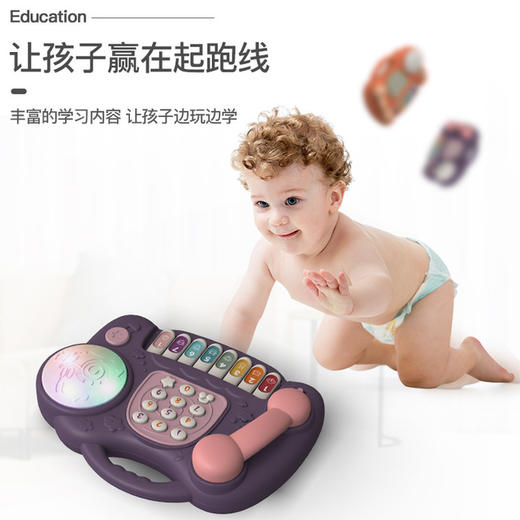 儿童多功能电话鼓手拍鼓益智早教钢琴婴幼儿宝宝仿真电话学习玩具 商品图1