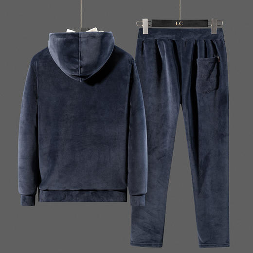 YLFZ-BD0C新款时尚气质加绒加厚银狐绒卫衣外套裤子两件套TZF 商品图5