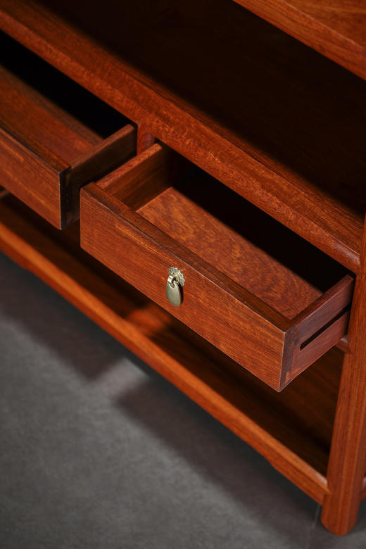 红桥红  家具严选  缅甸花梨（大果紫檀）  【双环卡子花小架格】 商品图4