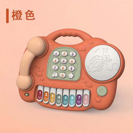 儿童多功能电话鼓手拍鼓益智早教钢琴婴幼儿宝宝仿真电话学习玩具 商品图5