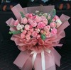 用心爱你 11朵戴安娜玫瑰，11朵粉色康乃馨，2朵白色乒乓菊，1支多头乒乓菊尤加利搭配（4006） 商品缩略图0