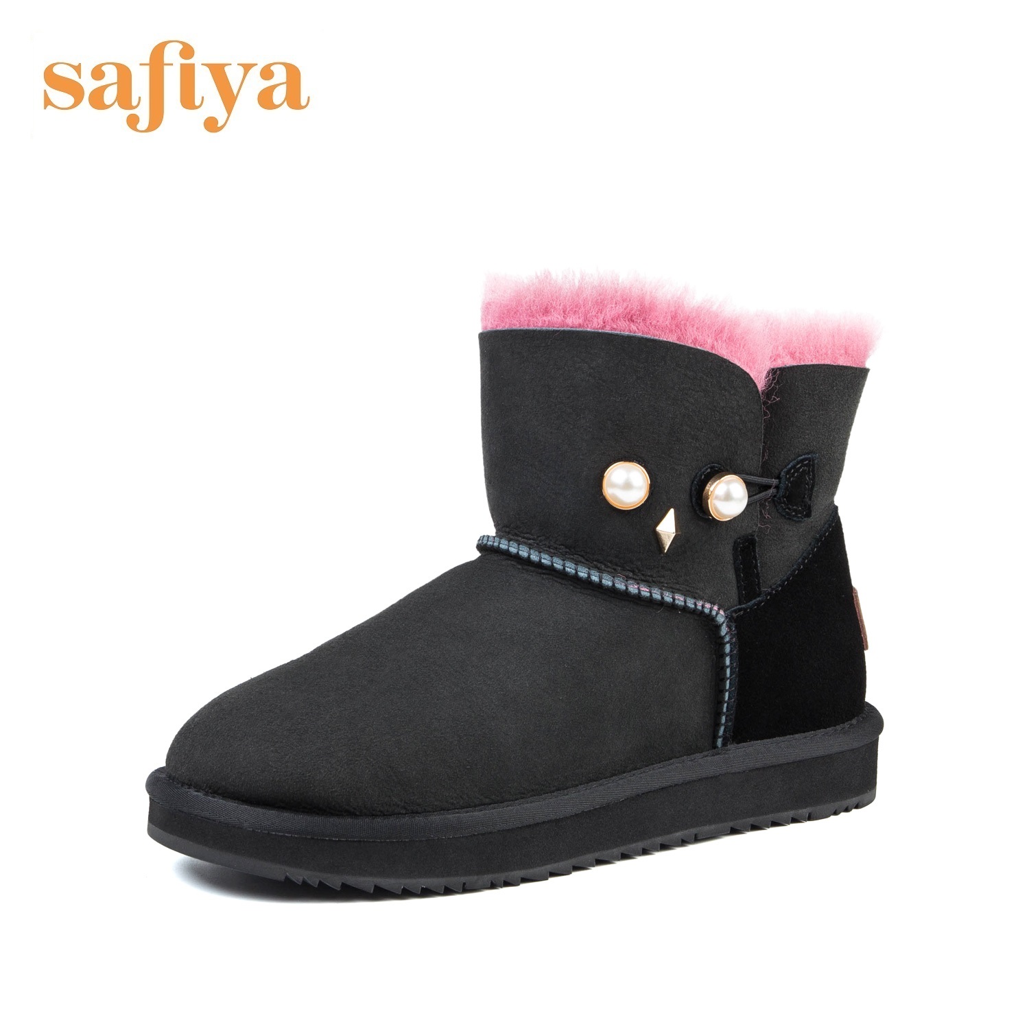 【最后1天】【下架清仓甩卖】索菲娅冬季休闲拼色绒毛雪地靴舒适保暖棉鞋SF7411A011