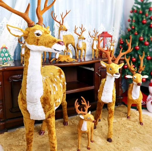 *圣诞麋鹿绒毛仿真鹿梅花小鹿圣诞树装饰品 橱窗场景布置道具 商品图1