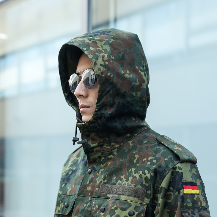 德国公发德斑丛林迷彩parka防风大衣