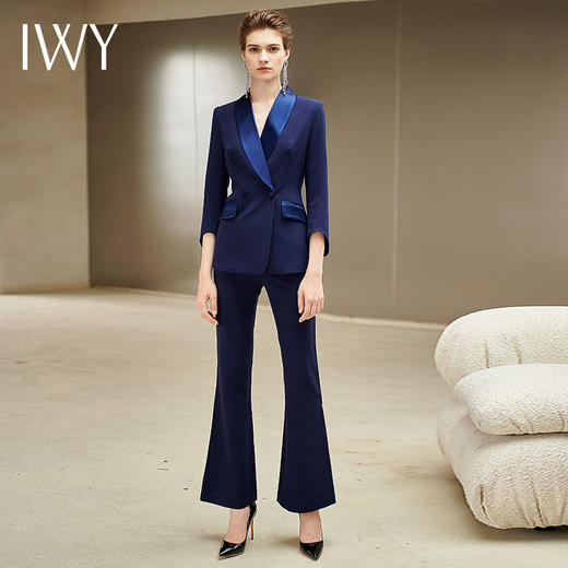 IWY/藏青色长袖西装长裤套装CP8397 商品图1