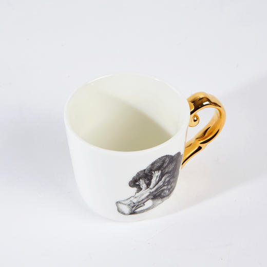 [现代住宅] 新款 韩国 经典手柄 金色手柄西兰花印花咖啡杯 310mlJPY带授权招加盟代理 商品图1