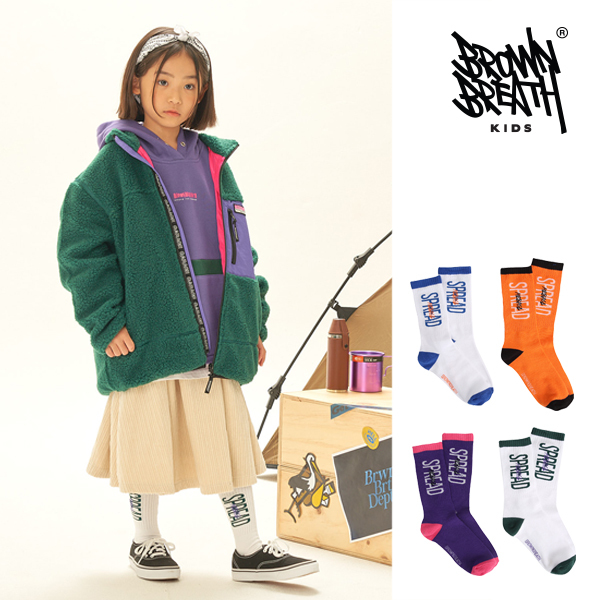 KIDIKIDI [Brown Breath Kids] 儿童 中性 四季袜子均码中筒袜JPY带授权招加盟代理