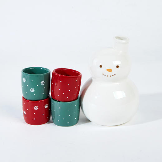 [现代住宅] 新款 韩国 骨瓷 圣诞 雪人瓶+帽子杯 4件套装9CM+14CMJPY带授权招加盟代理 商品图2