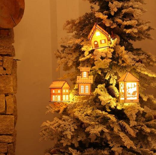 【装饰品】*圣诞装饰品灯光小木屋酒店酒吧圣诞树装饰挂饰 商品图2