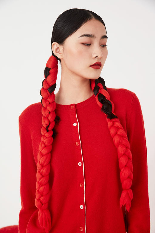  秋冬 荷叶边圆领女开衫  SJF18W266N 商品图2