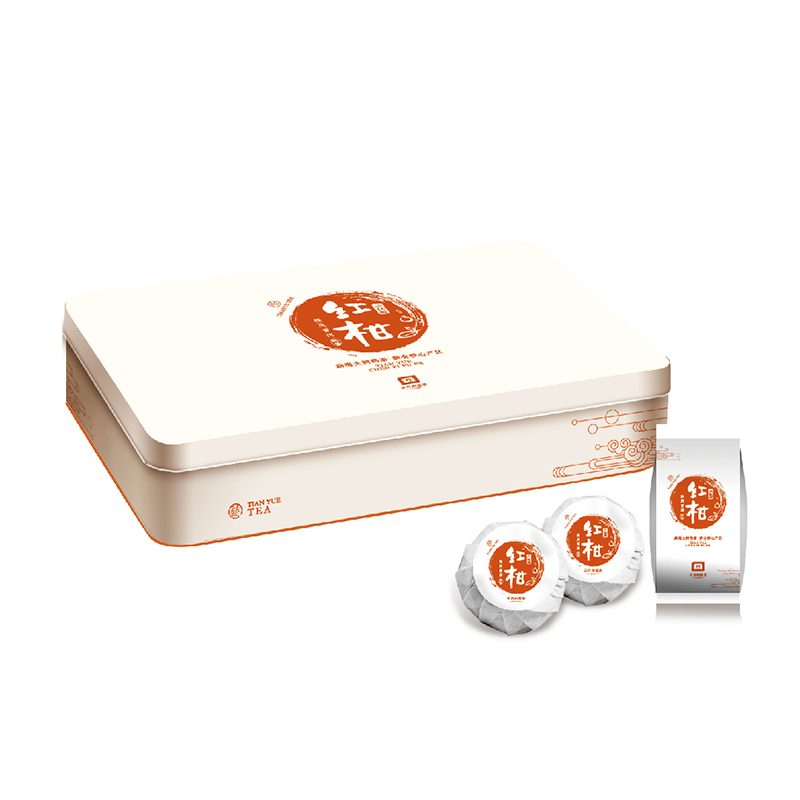 2017年二红柑普洱熟茶铁盒8颗装