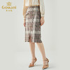 乔万尼秋冬100羊毛保暖显瘦英伦格纹精致干练直筒半身裙ES4D431 商品缩略图1