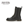 西村名物2020冬季新款朋克风机车女靴牛皮军绿色系带马丁靴X20DC41901 商品缩略图3