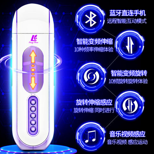 【恒温蓝牙版飞机杯！】简爱小时尚旋转伸缩飞机杯男用蓝牙感应智能恒温飞机杯 商品图2