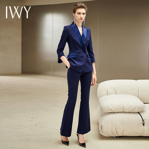 IWY/藏青色长袖西装长裤套装CP8397 商品图0