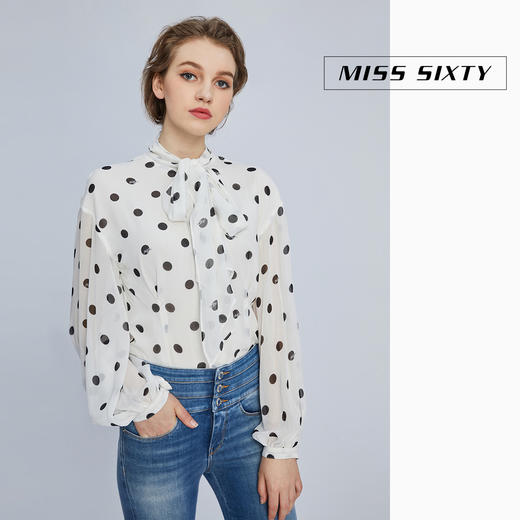 Miss Sixty波点系带真丝上衣长袖衬衫女601XJ0670000 商品图3