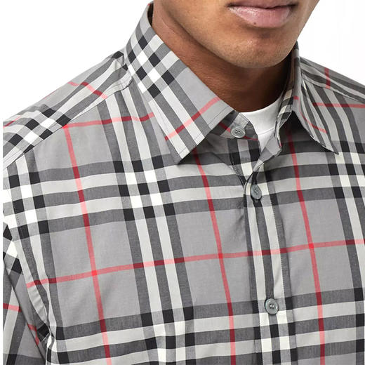 BURBERRY 巴宝莉 男士格纹棉府绸长袖衬衫 格子 8028886 A4706 商品图4