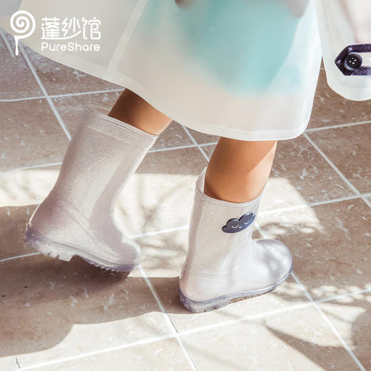 非质量问题不退换哦~pureshare 女童雨靴新款秋冬儿童宝宝可爱柔软水晶闪闪雨靴 商品图0