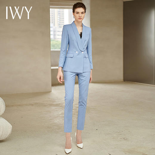 IWY/蓝色长袖西装长裤套装203135C1+P1 商品图1